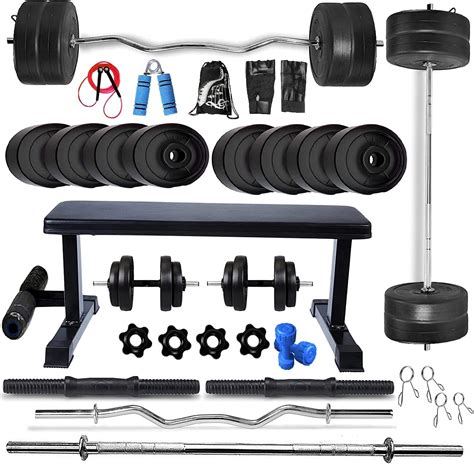 Bodyfit Fitness Home Gym Set Equipments Combo Set of Gym Weight Plates ...