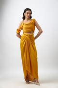 Honey Multiway Draped Skirt in Mustard