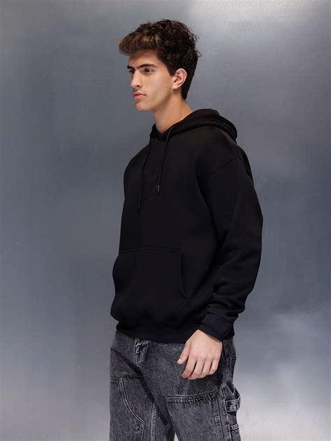 Classic Black Hoodie with Tonal Logo | Black – Wrogn