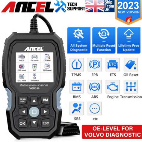 Buy ANCEL OBD2 Scanner For Volvo Diagnostic Tool All Systems OIL EPB ...