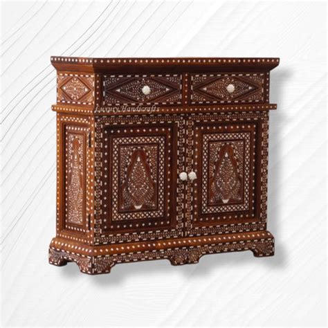Teak Wood Bone Inlaid Cabinet – Luxury Handicrafts