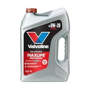 Valvoline Full Synthetic High Mileage Motor Oil, SAE 0W-20 - 5qt ...