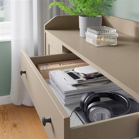 HAUGA sideboard, beige, 140x84 cm (551/8x331/8") - IKEA