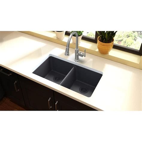 Franke Peak Undermount 32-in x 18.75-in Oyster Granite Single Bowl ...