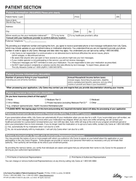 Fillable Online LILLY CARES FOUNDATION Patient Assistance Program ...