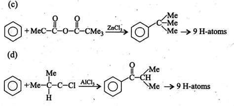 Four reaction are given below, write total number of hydrogen atoms on ...