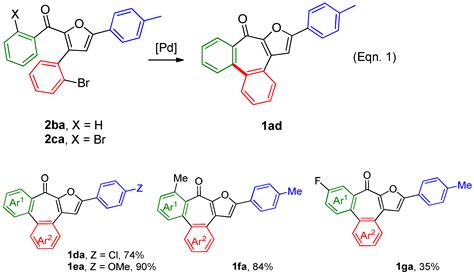 Preparation of Dibenzofurotropones via Pd-Catalyzed Cyclization