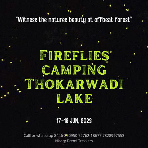 Fire-flies camping at Thokarwadi lake side 17-18 Jun 2023, pune, 17 ...