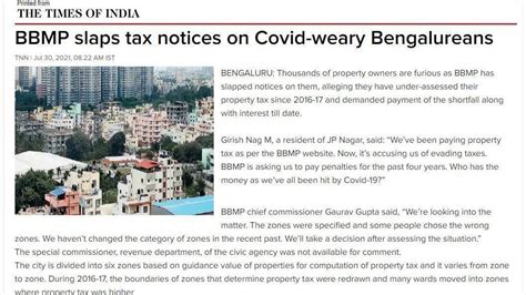 Petition · Waive interest and penalty charges on BBMP property tax ...