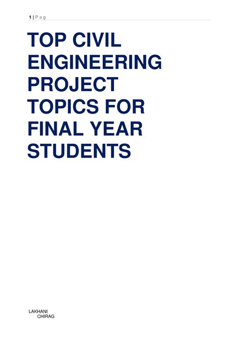 Design Engineering Topics - TOP CIVIL ENGINEERING PROJECT TOPICS FOR ...