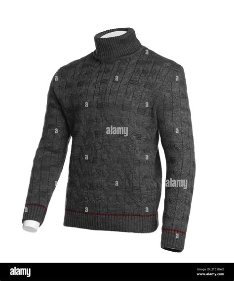 Stylish dark grey sweater isolated on white. Men`s clothes Stock Photo ...