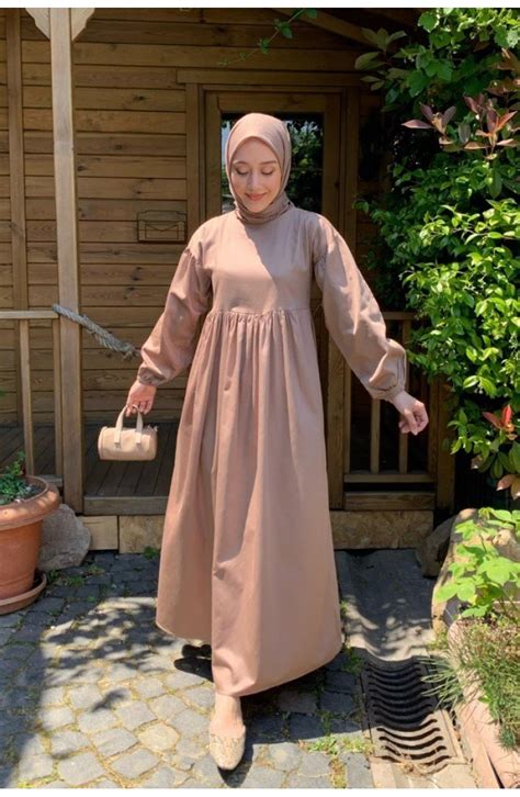 Milchkaffee Hijab Kleider 0005-01 | Sefamerve