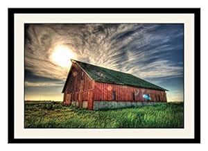 ArtStory Wooden Beautiful Farm Shed and Sky Framed Wall Painting (30 cm ...