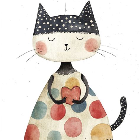 Valentine Female Cat Cartoon Free Stock Photo - Public Domain Pictures