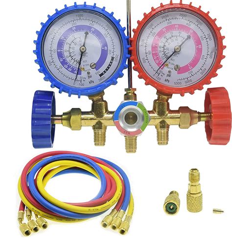 LEIMO AC Diagnostic Manifold Freon Gauge Set Air Conditioning Tool for ...
