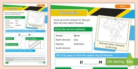 KS2 Tanzania Research Activity (teacher made) - Twinkl