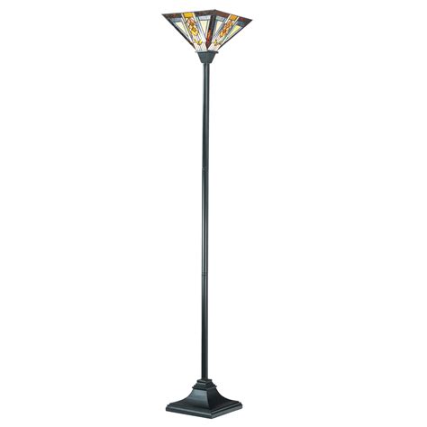 Lark Manor Allionna 71" Mission-Stained Glass Torchiere Floor Lamp ...