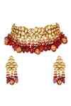Buy Gold Plated Stones, Beads Kundan Drop Choker Set by ChhavI'S Jewels ...