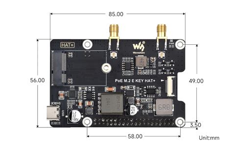 Buy Waveshare PCIe To M.2 E KEY Adapter With PoE Function for Raspberry ...