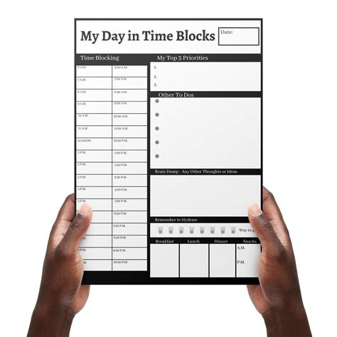 Image result for Time Block Daily Printable
