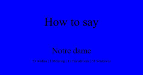 How to pronounce notre dame | HowToPronounce.com