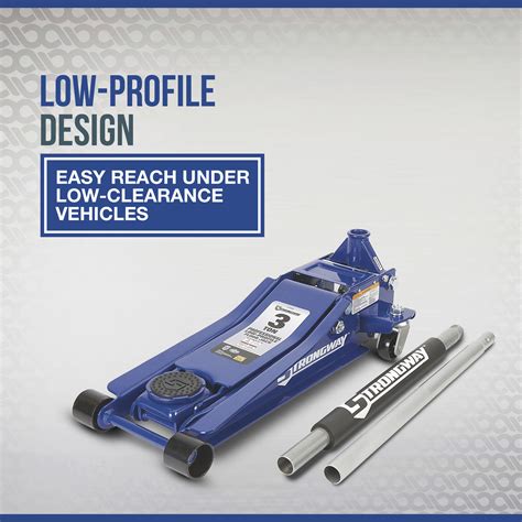 Strongway Professional Low-Profile Service Floor Jack, 3-Ton Capacity ...