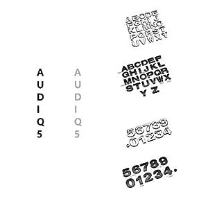 HIGHER MEN Car Sticker Metal Chrome Customized Silver Black Letters A-Z ...