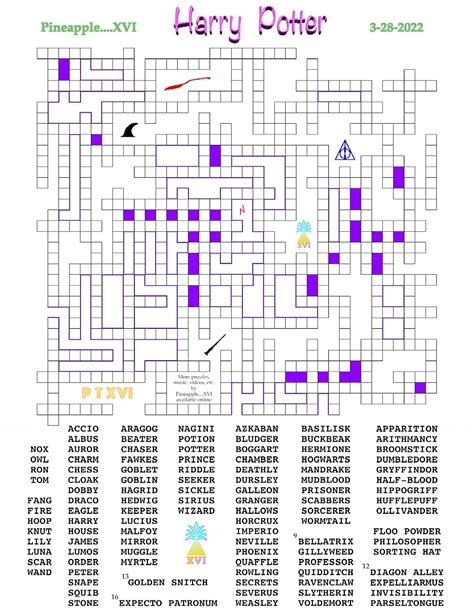Harry Potter Crossword Puzzles Printable | FREE Printable HQ