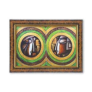 iHandikart Modern Art Framed Wall Painting Reprint with Sparkle ...