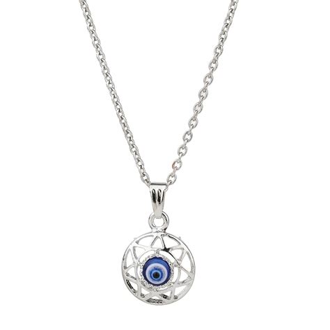 Buy Evil Eye Silver-Toned Pendant Necklace with Chain | Lucky Charm ...