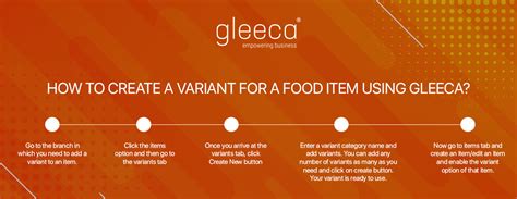 How to create a variant for a food item using Gleeca? - Gleeca