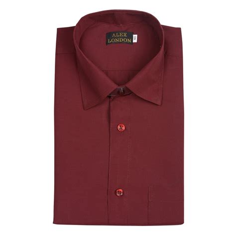 Buy ALEX LONDON Maroon Formal Shirt for Men (Solid, Regular Fit) at ...