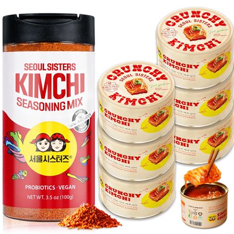 Amazon.com : SEOUL SISTERS Korean Kimchi Powder & Canned Kimchi Combo ...