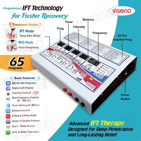 Computerized Interferential Therapy Unit (IFT) – 65 Programs Digital P ...