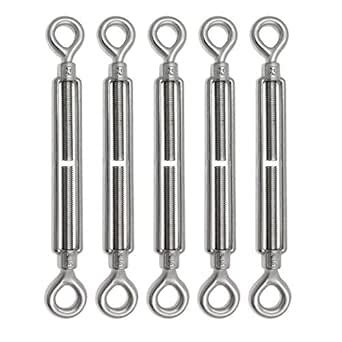 PHITUODA 5pcs M10 Stainless Steel 304 Eye & Eye Turnbuckles Adjustable ...