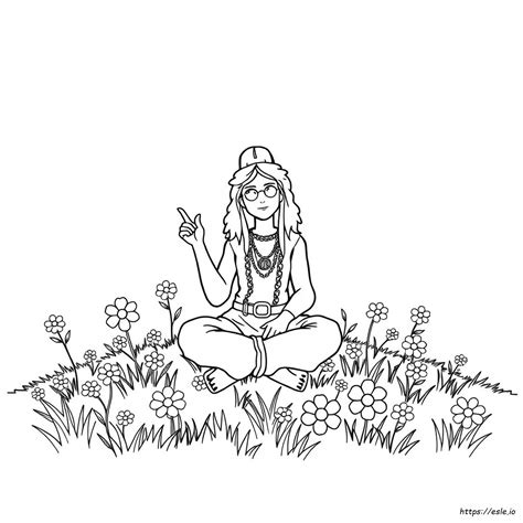 Egyszerű Hippi Színező Oldalak