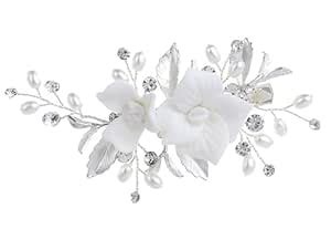 Buy Meiysh Bridal Flower Side Hair Comb Bridal Headpiece Wedding ...