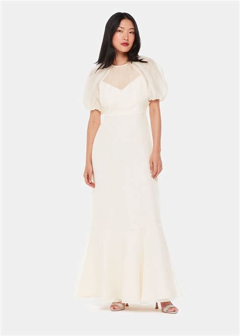 Ivory/Multi Sabrina Silk Wedding Dress | WHISTLES