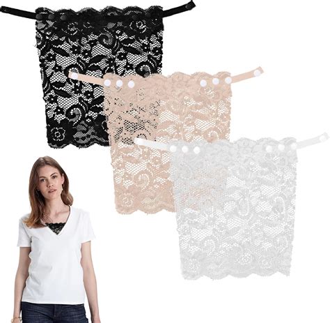 3PCS Modesty Panels for Low Cut Tops Mixed Color Lace Insert for Low ...
