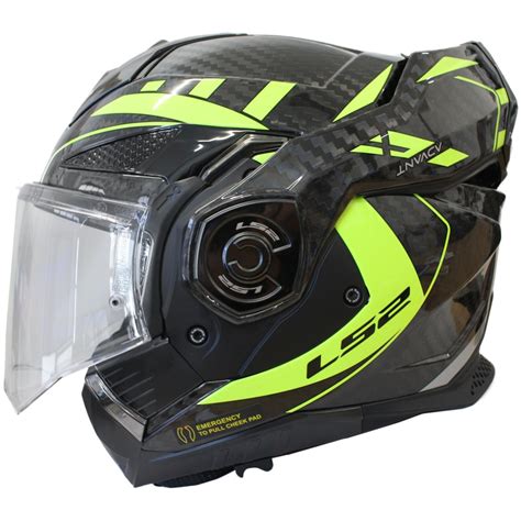 LS2 FF901 Advant X Carbon Future Black Hi Viz Yellow Gloss Helmet– Moto ...