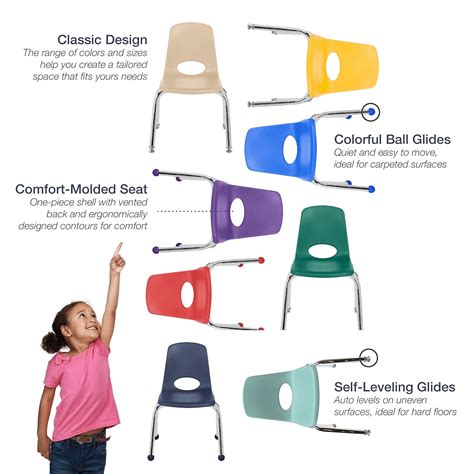 Buy Factory Direct Partners 10355-LG 10 School Stack Chair, Stacking ...