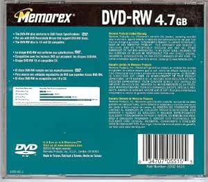 Memorex DVD-RW 4.7 GB data 1X - 2X or 120 minute video - Buy Memorex ...