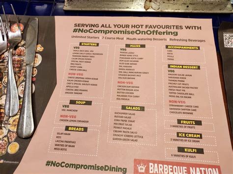 Menu at Barbeque Nation- Ahmedabad - Prahladnagar, Ahmedabad, Holiday ...