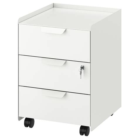 TROTTEN drawer unit w 3 drawers on castors, white - IKEA
