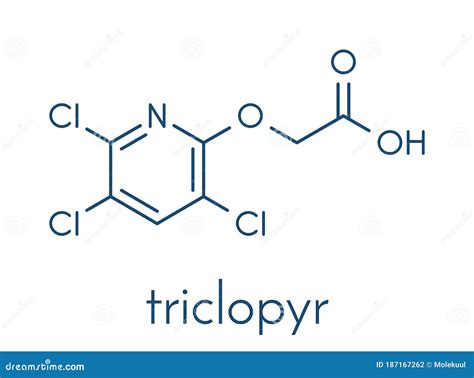 Triclopyr Herbicide Broadleaf Weed Killer Molecule. Skeletal Formula ...