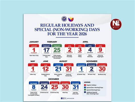 Palace releases official list of 2026 holidays