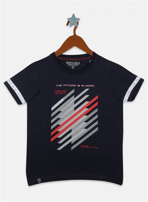 Buy Boys Blue Printed T-Shirt Online in India - Monte Carlo