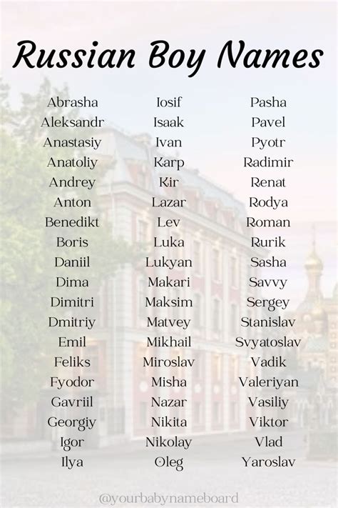 Popular and Unique Russian Boy Names