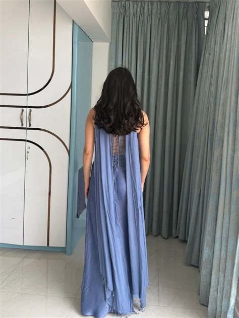 Asfi Champagne crystal drape set | Powder Blue – Evable