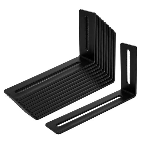 eoere 10 PCS 5-5/8" Black Adjustable L-Shape Corner Brace with Slot ...